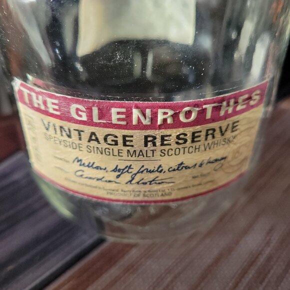 Rare Glenrothes Vintage Reserve Empty Whiskey Bottle - Heavy Glass Collectible - Picture 2 of 4